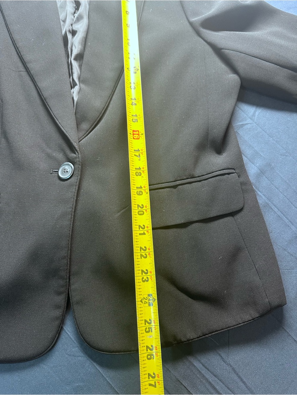 Evan Picone Olive-Brown Single-Button Blazer - Picture 5 of 7